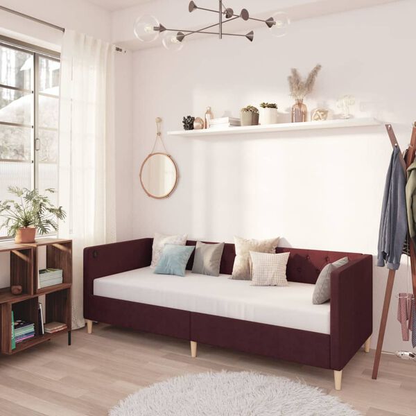 vidaXL daybed med madras og USB 90x200 cm stof lilla