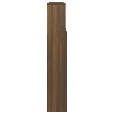 vidaXL sengegavl med opbevaring 220x19x103,5 cm brun egetræsfarve