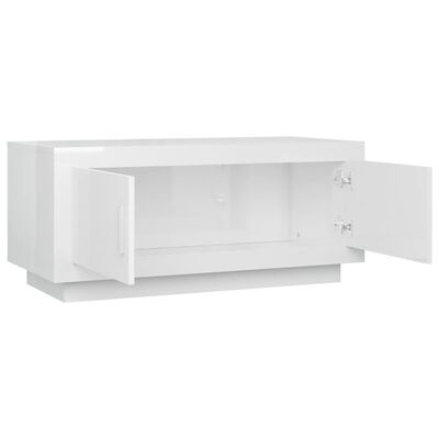 vidaXL sofabord 102x50x45 cm konstrueret træ hvid højglans
