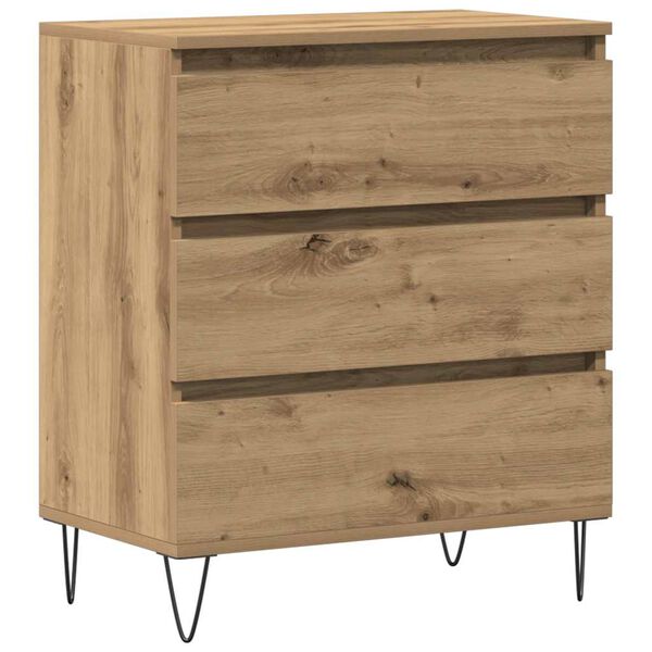vidaXL Sideboard Artisan Egetræ 60 x 35 x 70 cm Konstrueret træ