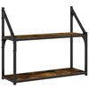 vidaXL v&aelig;greol med 2 hylder 60x21x51 cm konstrueret tr&aelig; r&oslash;gfarvet eg
