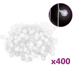 vidaXL fairy lights-lysk&aelig;der 40 m 400 LED'er 8 funktioner kold hvid