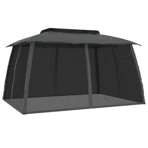 vidaXL pavillon 3,93x2,93 m dobbelt tag + meshv&aelig;gge st&aring;l antracitgr&aring;