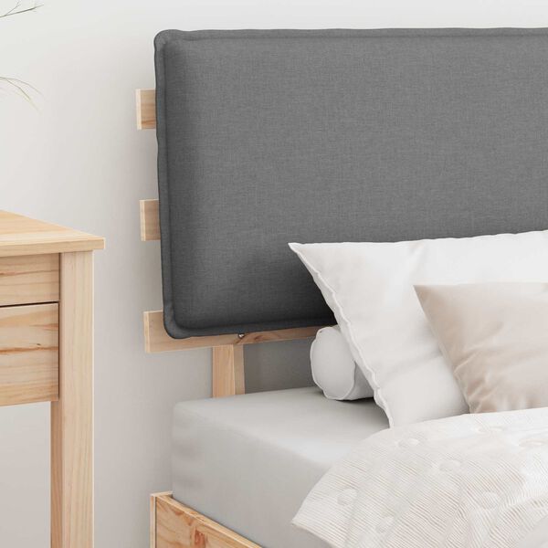 vidaXL Sengestel med Polstret Hovedgavl Lysegr&aring; 90 x 190 cm