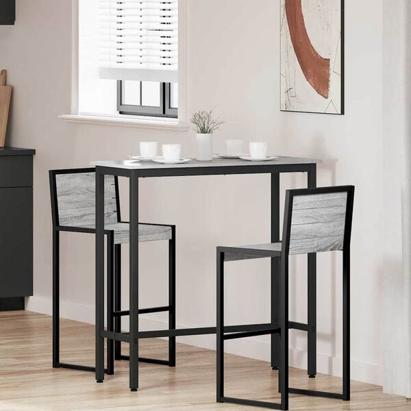 vidaXL bord Gr&aring; Sonoma 100 x 40 x 100,5 cm Ingeni&oslash;rtr&aelig; og st&aring;l