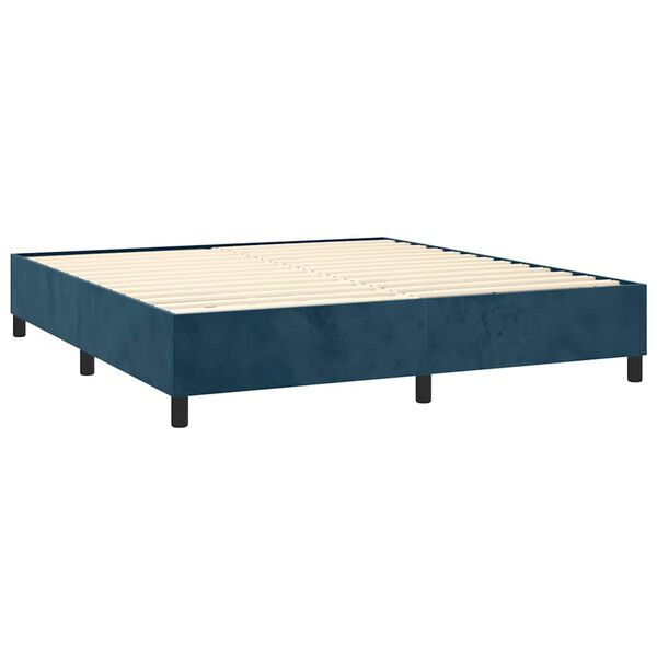 vidaXL Boxspring sengeramme M&oslash;rkebl&aring; 180x200 cm Fl&oslash;jl