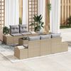 vidaXL Havesofa Sæt med pude 6 pcs Beige polyrattan