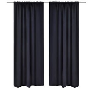 2 stk Sort Blackout Gardiner 135 x 245 cm