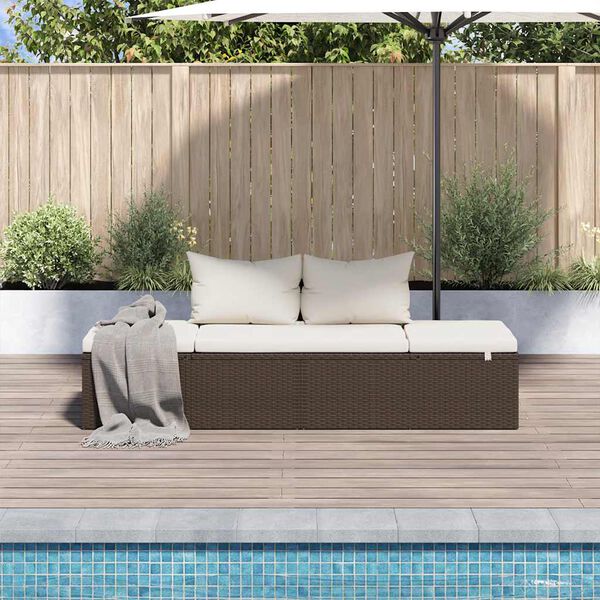 vidaXL solseng brun 195 x 60 cm polyrattan
