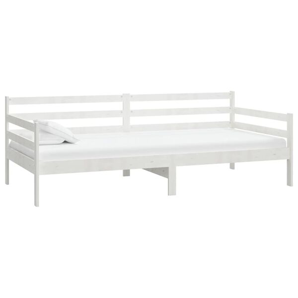 vidaXL daybed med madras 90x200 cm massivt fyrretræ hvid