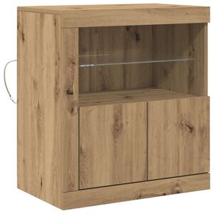 vidaXL LED Sideboard Brun 60,5 x 37 x 67 cm Konstrueret tr&aelig;