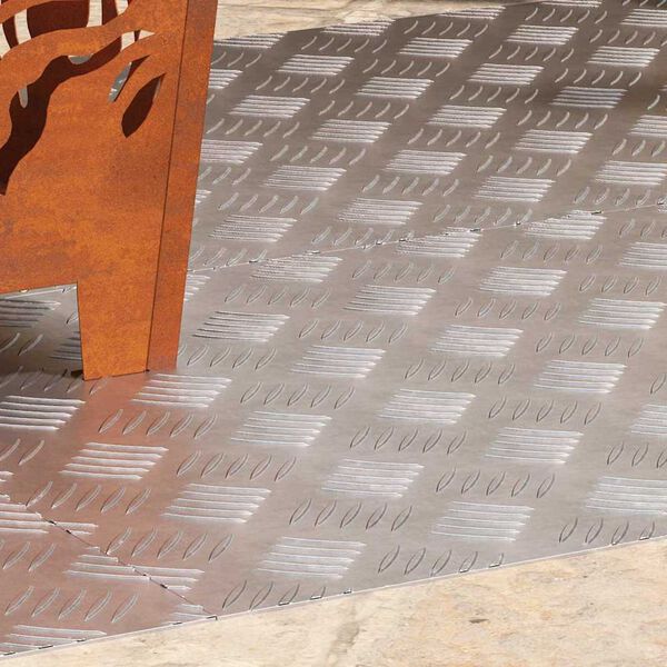 vidaXL Trappe Tread Rektangul&aelig;r 4 pcs S&oslash;lv 100 x 50 cm Aluminium