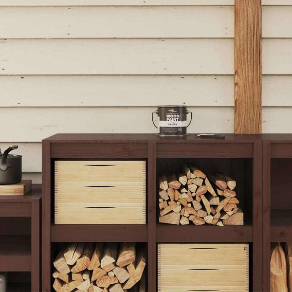 vidaXL Tr&aelig;maling Brun 16,5 x 16,5 x 16 cm V&aelig;gprint