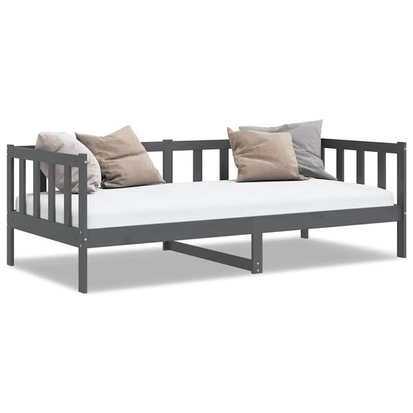 vidaXL daybed 90x200 cm massivt fyrretr&aelig; gr&aring;