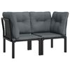 vidaXL hj&oslash;rnemoduler til havesofa 2 stk. m. hynder polyrattan sort gr&aring;