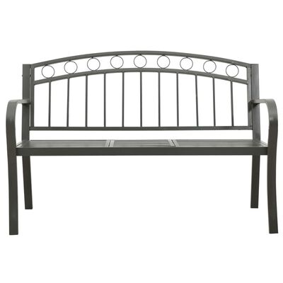 vidaXL havebænk med bord 120 cm stål grå