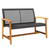 vidaXL haveb&aelig;nk 112 cm polyrattan og akacietr&aelig; sort
