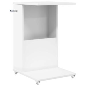 vidaXL Sidebord med hjul Hvid 40 x 35 x 60 cm Konstrueret tr&aelig;