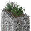 vidaXL Gabion h&oslash;jbed S&oslash;lv 90 x 50 x 80 cm Galvaniseret st&aring;l