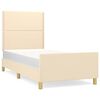 vidaXL sengeramme uden madras 90x190 cm stof cremefarvet