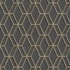 DUTCH WALLCOVERINGS tapet Hexagonal sort og guldfarvet