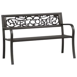 vidaXL haveb&aelig;nk 125 cm st&aring;l sort