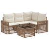 vidaXL Havesofa S&aelig;t 5 stk. Beige og cremehvid polyrattan