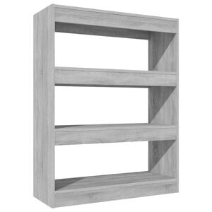 vidaXL bogreol/rumdeler 80x30x103 cm konstrueret tr&aelig; gr&aring; sonoma-eg