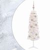 vidaXL Kunstigt slankt juletr&aelig; med julekugle 150 cm 150 LED'er
