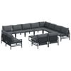 vidaXL Havesofa S&aelig;t med pude 13 pcs Sort St&aring;l
