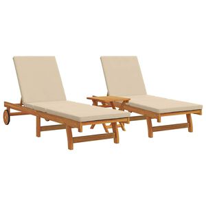 vidaXL Solstol 2-person 3 pcs Brun Massivt Akacietr&aelig;