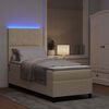 vidaXL Box spring seng med madras med LED Creme 80 x 200 cm Stof
