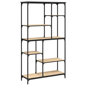 vidaXL bogreol 99x35,5x176 cm konstrueret tr&aelig; og jern sonoma-eg