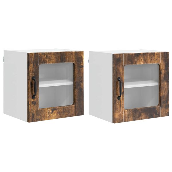 vidaXL K&oslash;kkenskab 2 pcs R&oslash;get eg 40 x 31 x 40 cm Konstrueret tr&aelig;