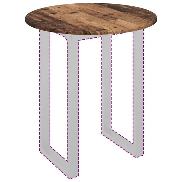 vidaXL Bordplade Gammelt tr&aelig; 70 x 70 x 1,5 cm Konstrueret tr&aelig;