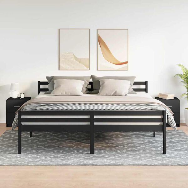 vidaXL sengeborde 2 stk. med 2 skuffer 40x36x50 cm sort