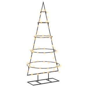 vidaXL Juletr&aelig; i metal med fod KUOPIO 125 cm Varm hvid St&aring;l Sort