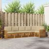 vidaXL Sofas&aelig;t med pude 6 pcs Naturlig og Beige Massivt Akacietr&aelig;