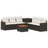 vidaXL Sofa S&aelig;t 8 stk. Sort og Cremehvid Poly Rattan og St&aring;l