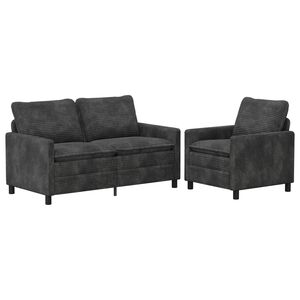 vidaXL Sofa S&aelig;t 2 stk. M&oslash;rkegr&aring; Polyester