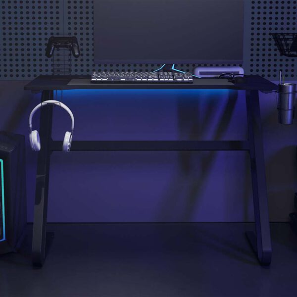 vidaXL gamerbord med ZZ-formede ben 110x60x75 cm sort