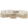 vidaXL Sofa S&aelig;t 8 stk. Beige og cremehvid Poly Rattan og St&aring;l