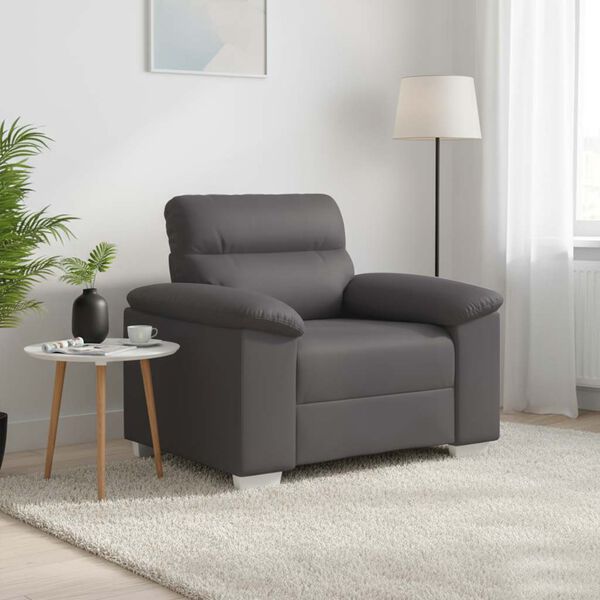 vidaXL l&aelig;nestol 100x81x84 cm kunstl&aelig;der gr&aring;