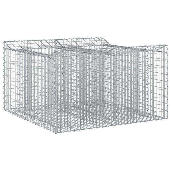 vidaXL Gabion h&oslash;jbed S&oslash;lv 100 x 100 x 60 cm Galvaniseret st&aring;l