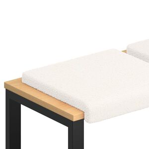 vidaXL B&aelig;nkpude 2 stk. Sherpa-stof Cremefarvet Dybde 35 cm