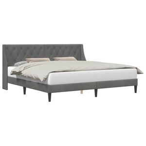 vidaXL Sengestel med hovedg&aelig;rde M&oslash;rkegr&aring; 180 x 200 cm Fl&oslash;jl