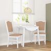 vidaXL spisebordsstole med hynder 2 stk. massivt gummitr&aelig; hvid