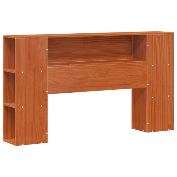 vidaXL Sengestel med opbevaringshovedgavl Voks brun 140 x 190 cm