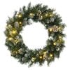 vidaXL julekrans med LED-lys 45 cm PVC gr&oslash;n