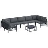 vidaXL Havesofa S&aelig;t med pude 8 pcs Sort St&aring;l